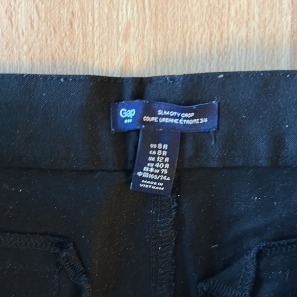Slim city crop black Gap factory pants size 8R - Picture 2 of 5